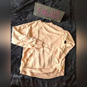 EUC All in Motion Peach/ Light Pink Long Sleeve Top w/ Front Pocket XS